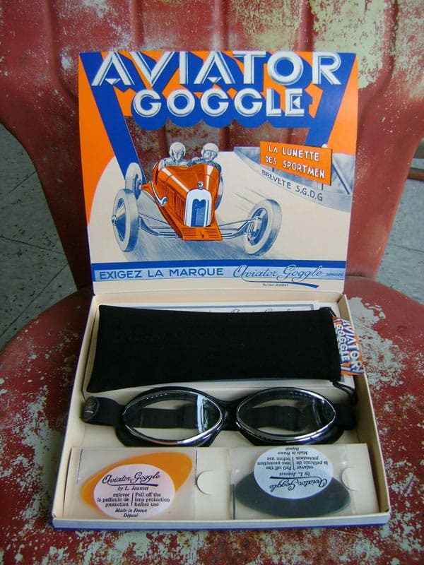 Aviator Goggle Cuir Roadster in box