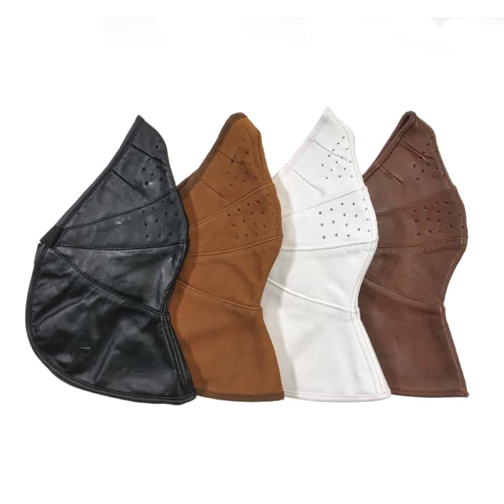 Brown Davida Universal Leather Motorcycle Face Mask