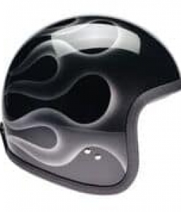 Davida Speedster Helmet – Black with Silver Flames