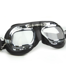 Aviator Goggles Black Moss Rubber Gunmetal Frames Moto Amore